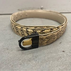 Vintage 80s Snake Skin leather belt